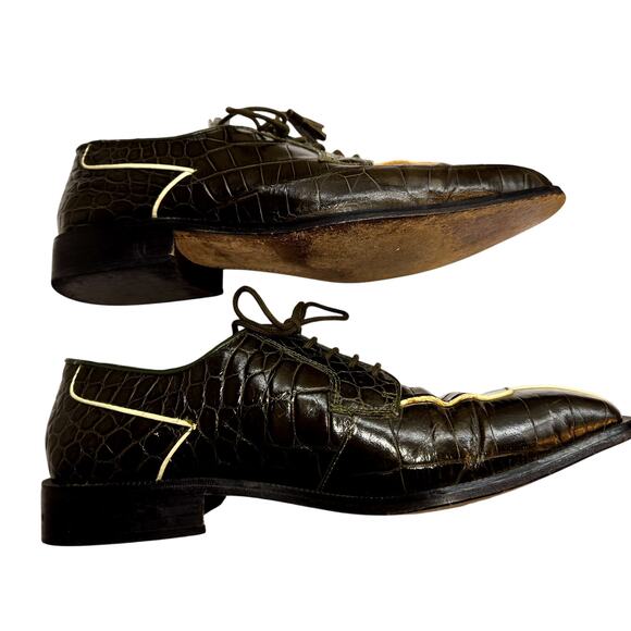 Marco Vicci 9 .5 Alligator True Ventage Men's Dress Shoe Rounded Toe 9 1/2 - Picture 3 of 9